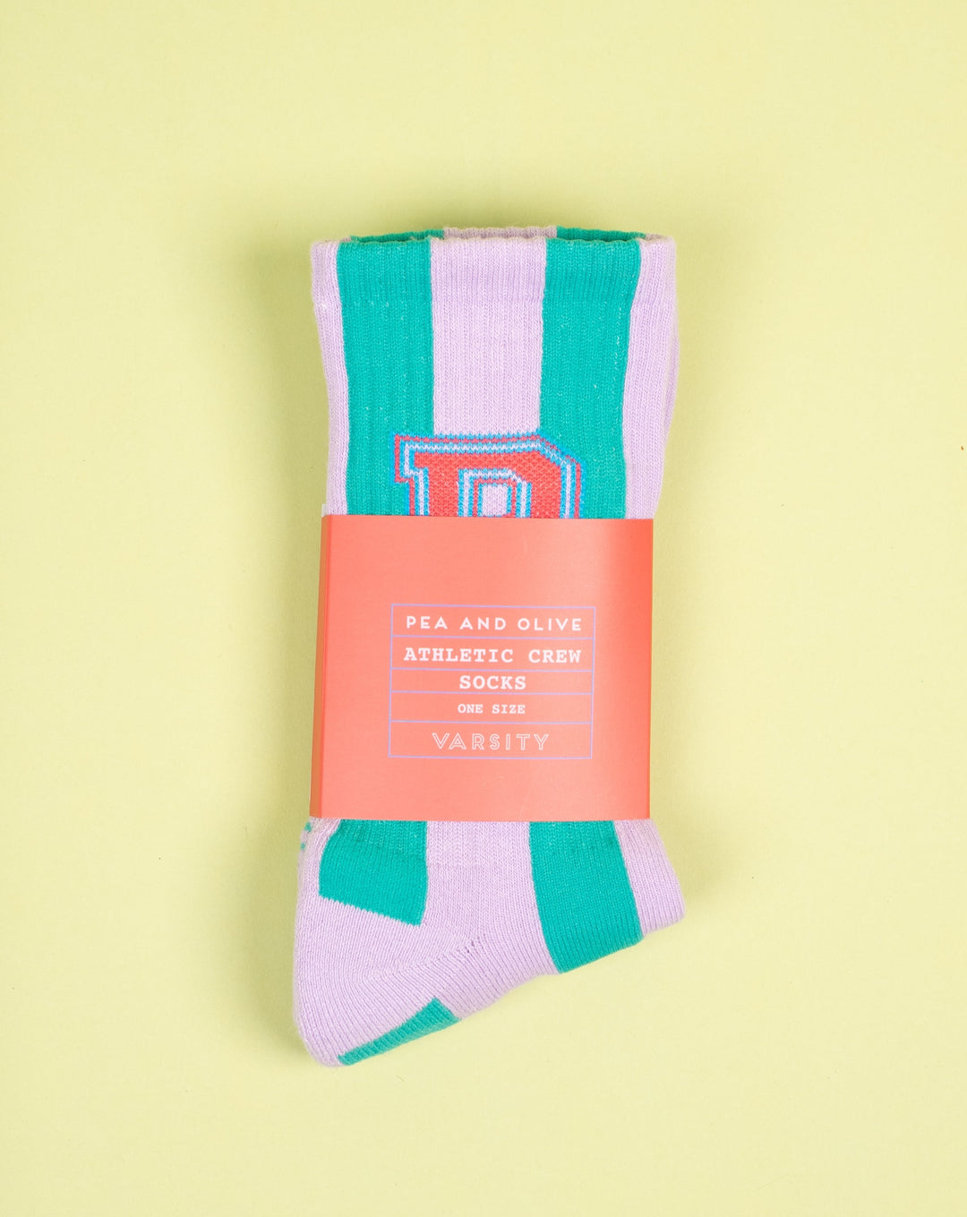 Varsity Socks – Pea & Olive